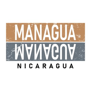 Managua 'nın büyük harflerle yazılmış el yazısı. Çıkartma, logo ya da marka için kullanılabilir..