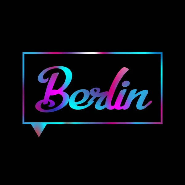 Berlin card. Capital of Germany. Hand drawn lettering background. Ink illustration. Modern brush calligraphy. Isolated on white background — Stock Vector