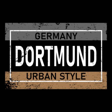 Dortmund Alman logo taşıyıcısı. Modern tipografi Seyahat ve macera