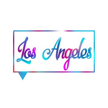 Kavramsal el çizimi tabiri Los Angeles. Posterler, tişörtler, kartlar, davetiyeler, çıkartmalar, afişler, reklamlar için mektup tasarımı. Vektör.