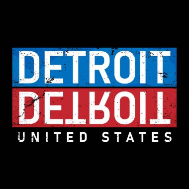 Detroit tipografi tasarım vektörü, t-shirt, poster ve diğer kullanımlar için