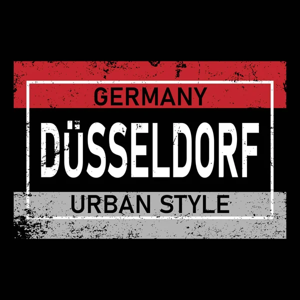 Векторна ілюстрація, Дуссельдорфське германське місто, напис логотипу. Дизайн листівок, футболок, банерів, листівок, чашок, наклейків. ЕПС 10 — стоковий вектор