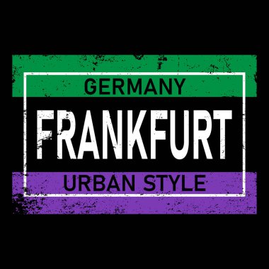 Frankfurt ana vektör harfleri Almanca, Almanca adı Frankfurt am Main. Alman şehir adı ve şehir hecelemesi. Seyahat kavramı.