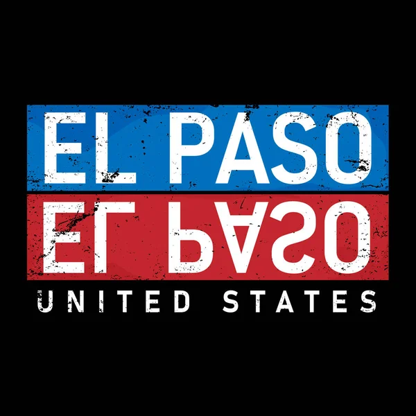 Tipografía de la ciudad de El Paso texto palabra letras. Texto de caligrafía moderna. Color negro — Archivo Imágenes Vectoriales