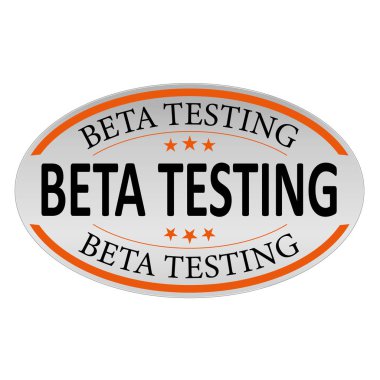 Beta testi turuncu oval düz yalıtılmış düğme ya da etiket