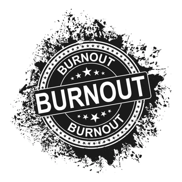 Σφραγίδα με λέξη burnout στο εσωτερικό, διανυσματική απεικόνιση — Διανυσματικό Αρχείο