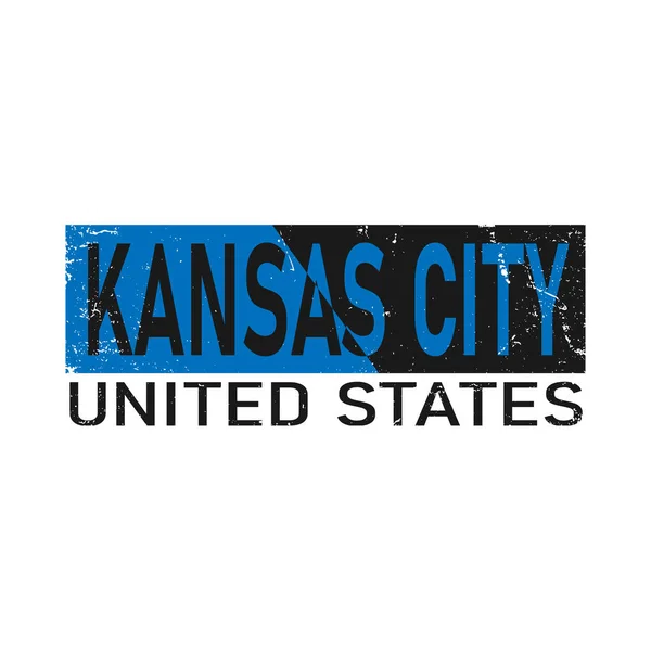 Kansas City handschrift logo t-shirt ontwerp — Stockvector