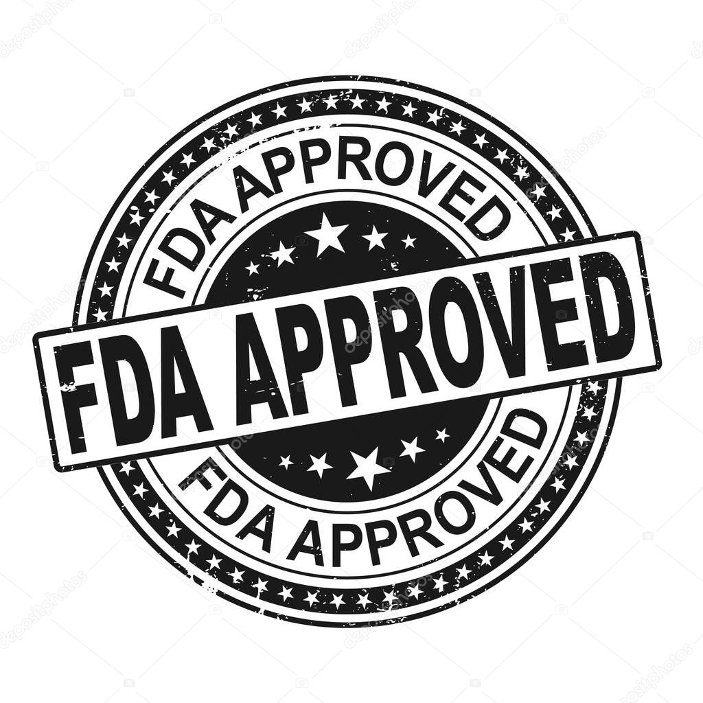 FDA Approved Vector Stamp. Grunge red rubber stamp or badge with text