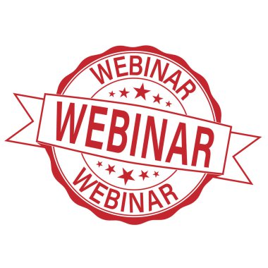 webinar kırmızı yuvarlak grunge vintage kurdele damgası