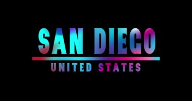 San Diego mu? Mesaj at. Alfa kanalı. 4k animasyon. siyah, beyaz ve yeşil arkaplan