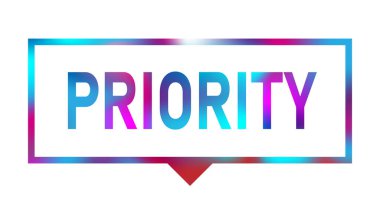 Beyaz arka planda öncelikli konuşma balonu moder vektör logo tasarımı işareti