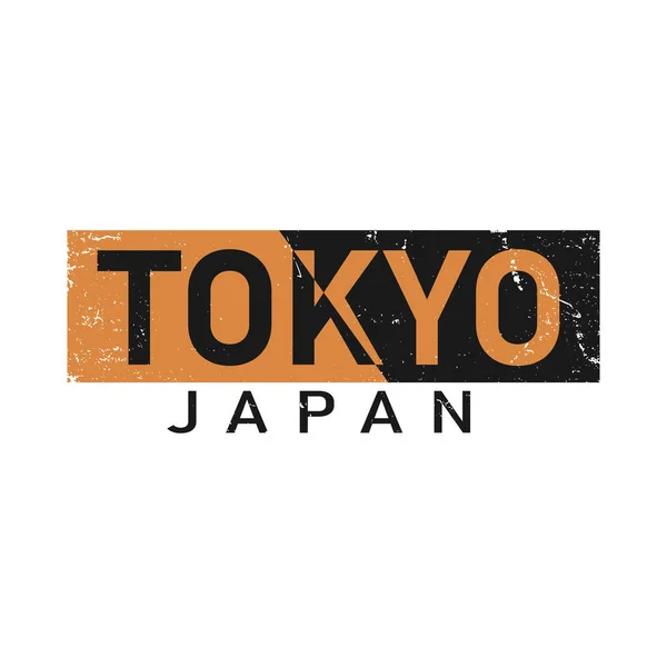 Tokyo t-shirt en kleding design met grunge effect. Vectorafdruk, typografie, poster, embleem — Stockvector