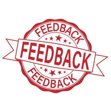 İçinde kelime geribildirim olan kauçuk damga, vektör illüstrasyonu