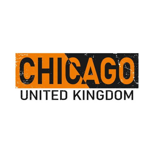 Camiseta tipografía impresión Chicago urbano americano tema fresco vector diseño clásico vintage plantilla — Vector de stock