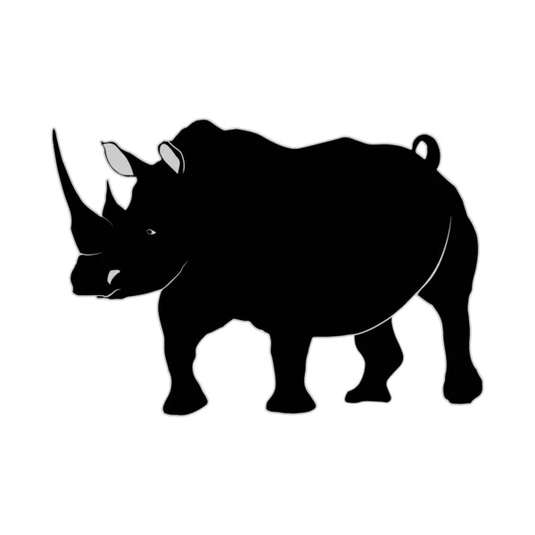 Vector rhino σιλουέτα όψη πλευρά για ρετρό λογότυπα, εμβλήματα, σήματα, ετικέτες πρότυπο vintage στοιχείο σχεδιασμού. Απομονωμένα σε λευκό φόντο — Διανυσματικό Αρχείο