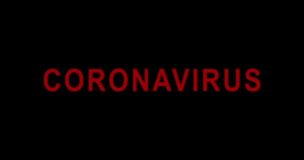 4k video animation of CORONAVIRUS glitch effect text — стокове відео
