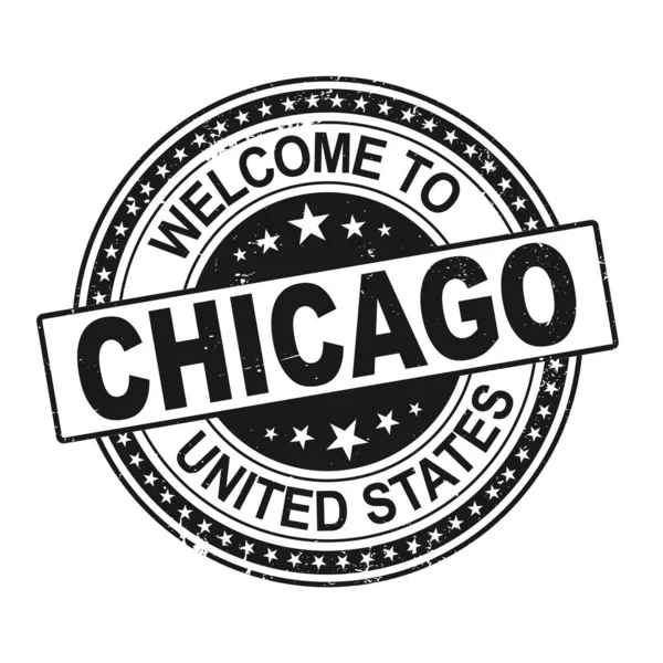 Chicago 'ya hoş geldiniz siyah yuvarlak kurdele damgası