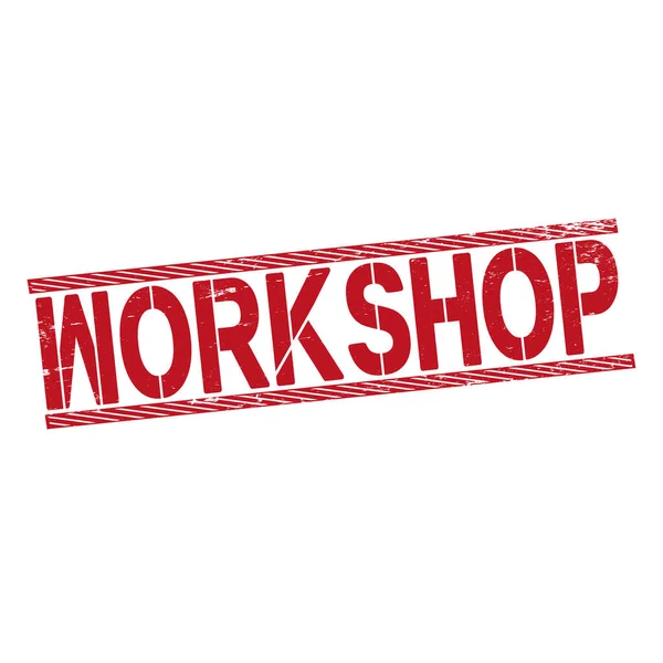 Workshop rode stempel tekst op wit op wit — Stockvector