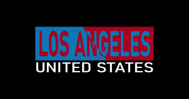 Efeito de falha logotipo realista escrito los angeles. — Vídeo de Stock