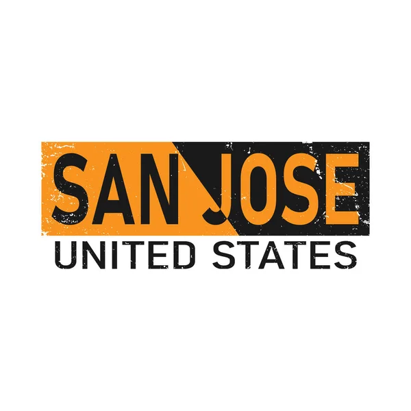 Het is San José. Stad van de Verenigde Staten van Amerika. Bewerkbaar logo vector ontwerp. — Stockvector