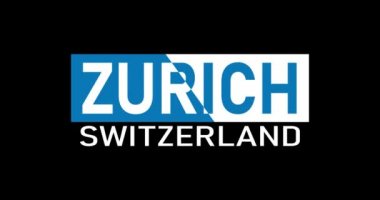 Arıza etkisi Zürih şehir logosundan. Sonra televizyon kapanıyor. Alfa Kanalı Önceden Çarpıldı - Renk siyahı ile eşleştirildi.
