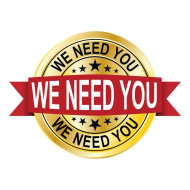 Altın madalya amblemine ihtiyacımız var. Vektör İllüstrasyonu.