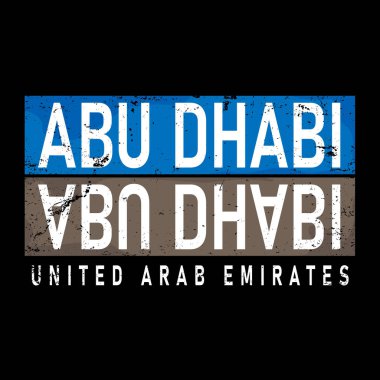 Abu Dabi. Renkli tipografi metin pankartı. Abu dhabi vektör tasarımı