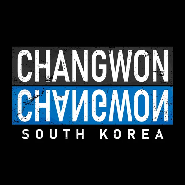 Changwon ville en Corée du Sud signe de logo vectoriel — Image vectorielle