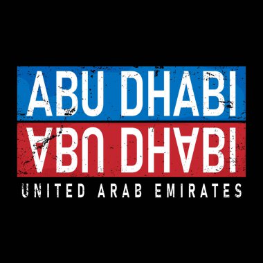 Abu Dabi. Renkli tipografi metin pankartı. Abu dhabi vektör tasarımı