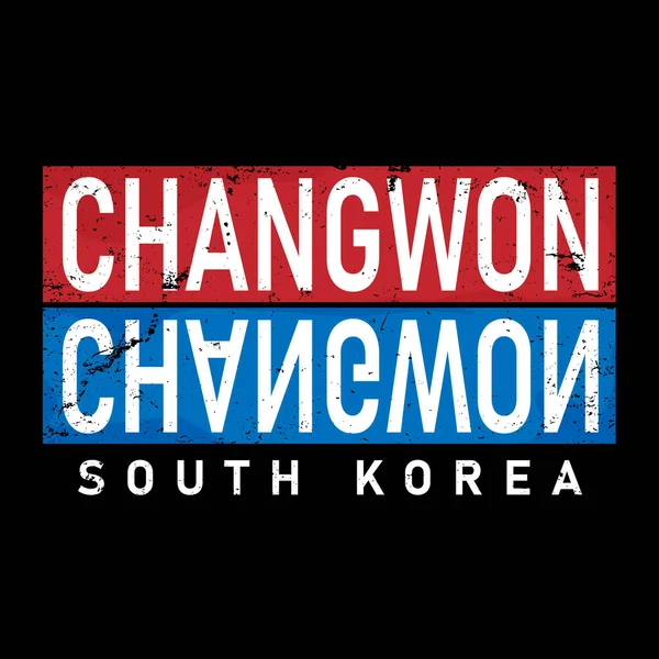 Changwon ville en Corée du Sud signe de logo vectoriel — Image vectorielle