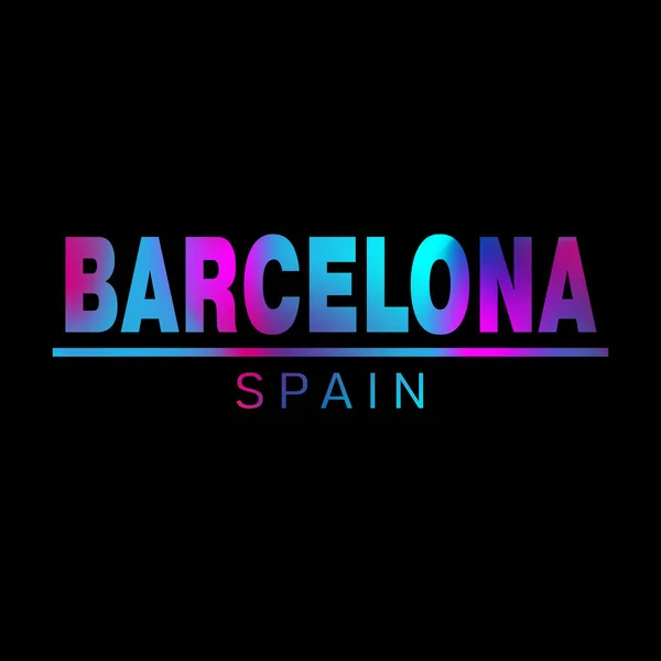 Geometric Barcelona City Vector Design illustrazione al neon a colori — Vettoriale Stock