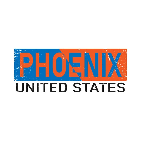 Desenho vetorial de texto Phoenix colorido para priting e t-shirt — Vetor de Stock