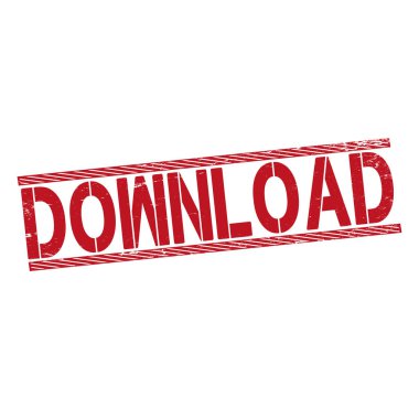 DOWNLOAD kırmızı Kauçuk damga vektörü beyaz arkaplan üzerinde.