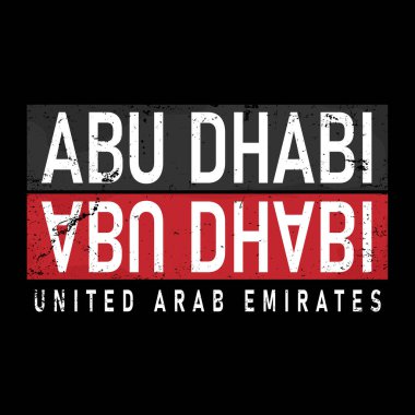 Abu Dabi. Renkli tipografi metin pankartı. Abu dhabi vektör tasarımı
