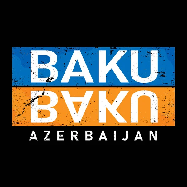 Baku, textový design. Plakát s vektorovou typografií. Použitelné jako pozadí. — Stockový vektor
