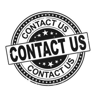 Beyaz üzerindeki grunge siyah damga ile bizimle temasa geç.