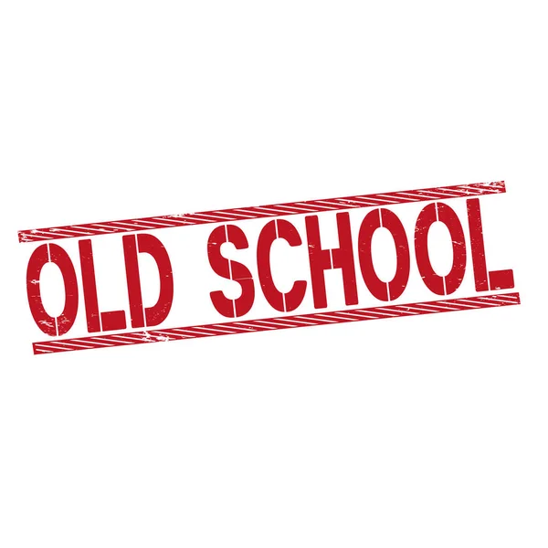 Stary szkoła grunge kwadratowy znaczek na białym — Wektor stockowy