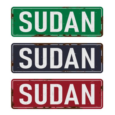 Beyaz arkaplanda Sudan yol işareti izole edildi