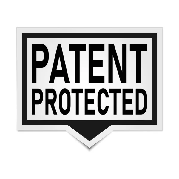 Banner vetorial vermelho patente bolha de fala protegida —  Vetores de Stock