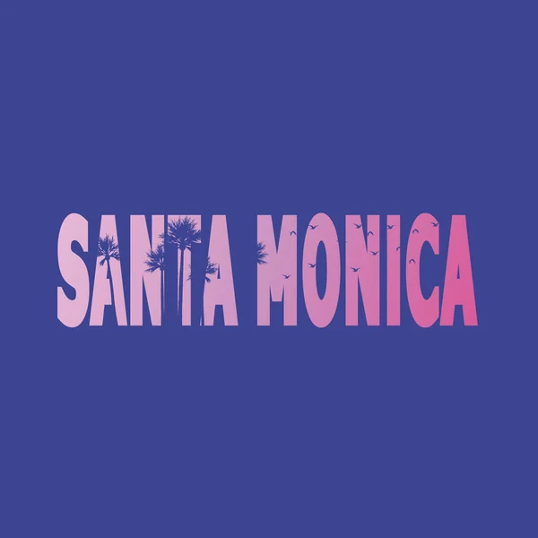 Santa Monica Sport strand typografie, t-shirt graphics, vectoren — Stockvector