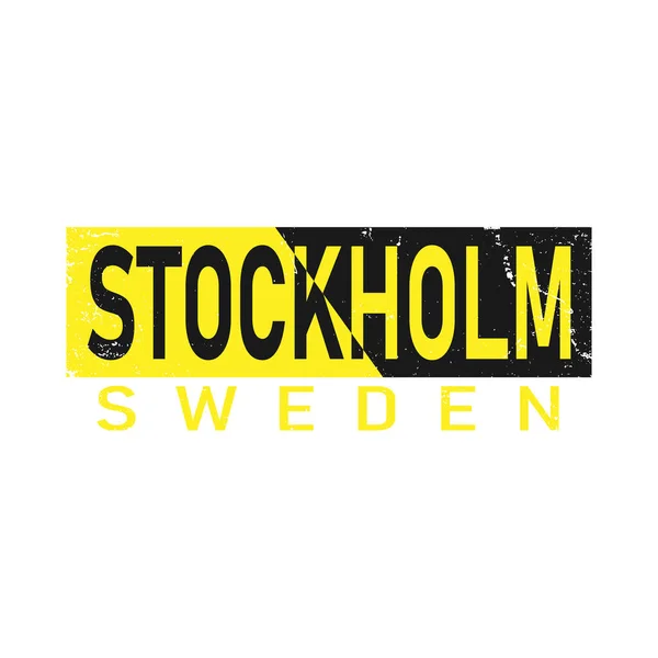 Stockholm Suède typographie vintage tee-shirt graphique, vecteur illustration design slogan t-shirt. — Image vectorielle