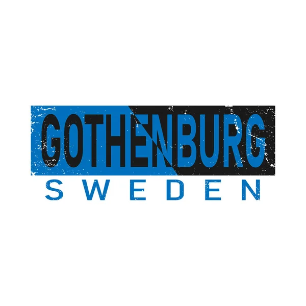Gothenburg en Suède est belle ville à visiter en vacances, illustration de dessin animé vectoriel. — Image vectorielle