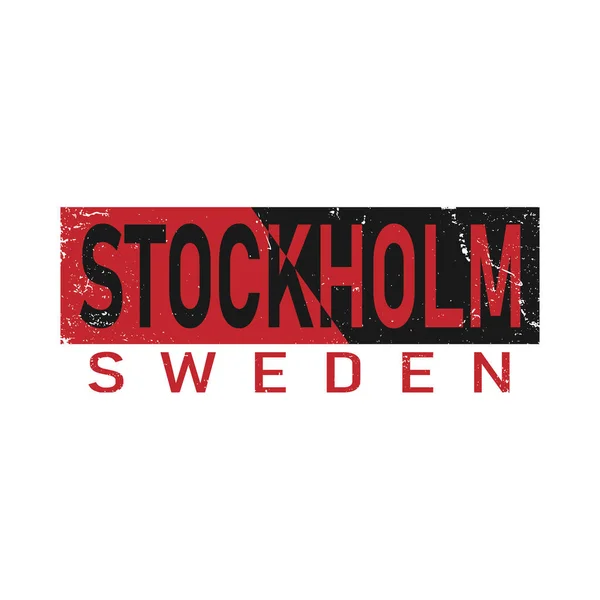 Stockholm sueco tipografia vintage tee gráfico, vetor ilustração design slogan t-shirt. —  Vetores de Stock
