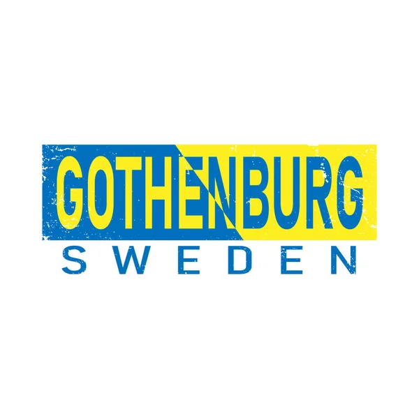 Gothenburg en Suède est belle ville à visiter en vacances, illustration de dessin animé vectoriel. — Image vectorielle