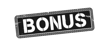 Beyaz, vektör illüstrasyonunda bonus kauçuk damga