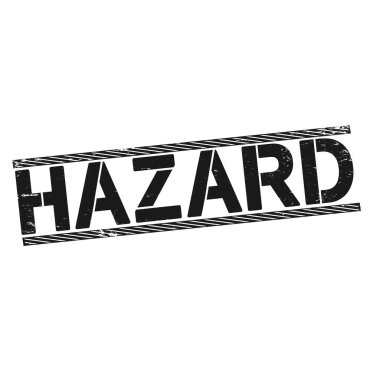 Hazard grunge lastik damga, vektör illüstrasyon beyaz üzerine
