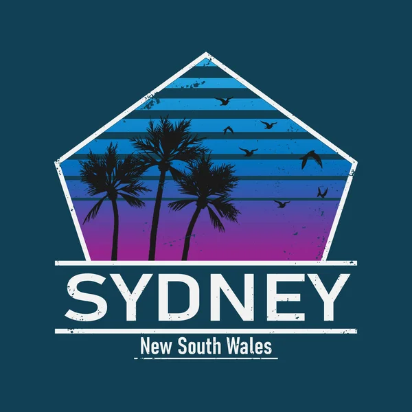 Sydney city travel destination. logo vektorové košile — Stockový vektor