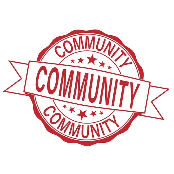 Κοινότητα στρογγυλό λογότυπο καουτσούκ σφραγίδα υπογράψει σε λευκό — Διανυσματικό Αρχείο