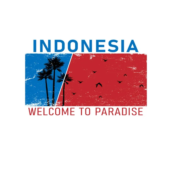 Indonésie Design typographie illustration vectorielle pour t-shirt — Image vectorielle
