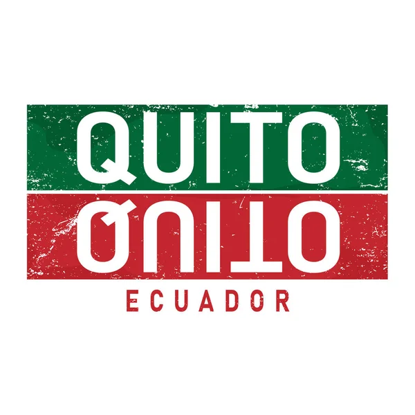 Quito equador, t-shirt impressão poster vetor ilustração no branco — Vetor de Stock